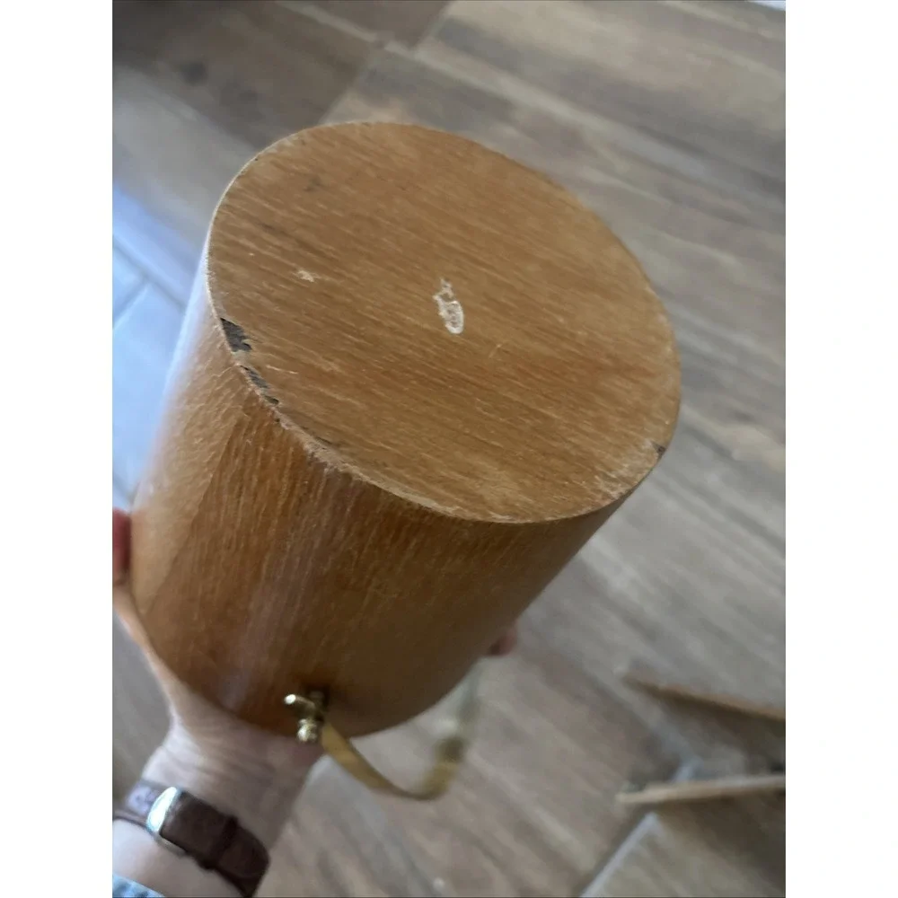 Vintage‎ Real Teak Wood Ice Bucket 60s KMC Danish Mid Century Modern 6